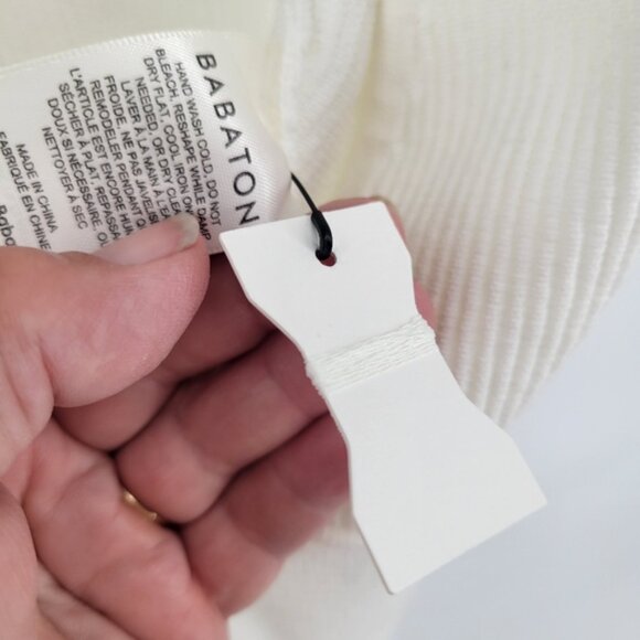 Aritzia Babaton Scult Knit Deep V White Sleeveless Fitted Crop Tank Top - Picture 9 of 14